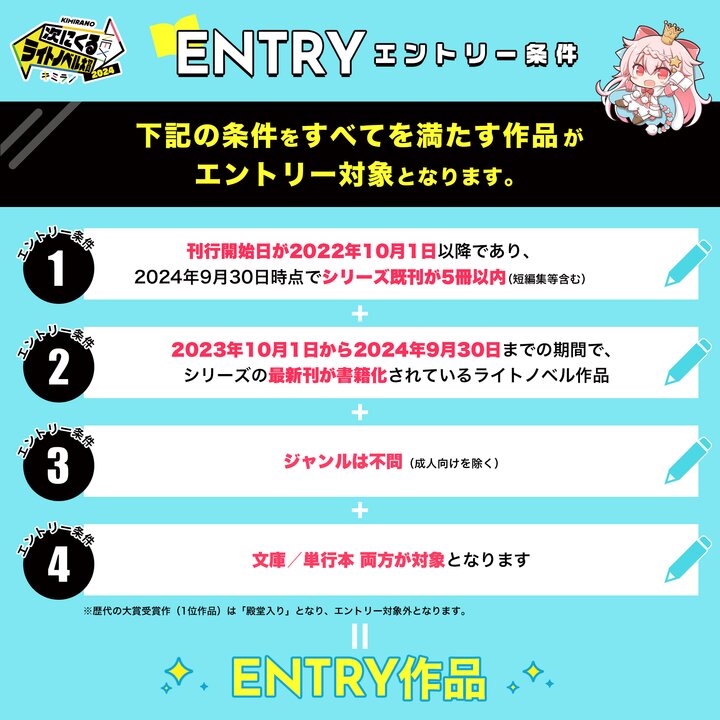 エントリーは10月15日まで！「次にくるライトノベル大賞2024」あなたの「いち推し作品」を教えてください！