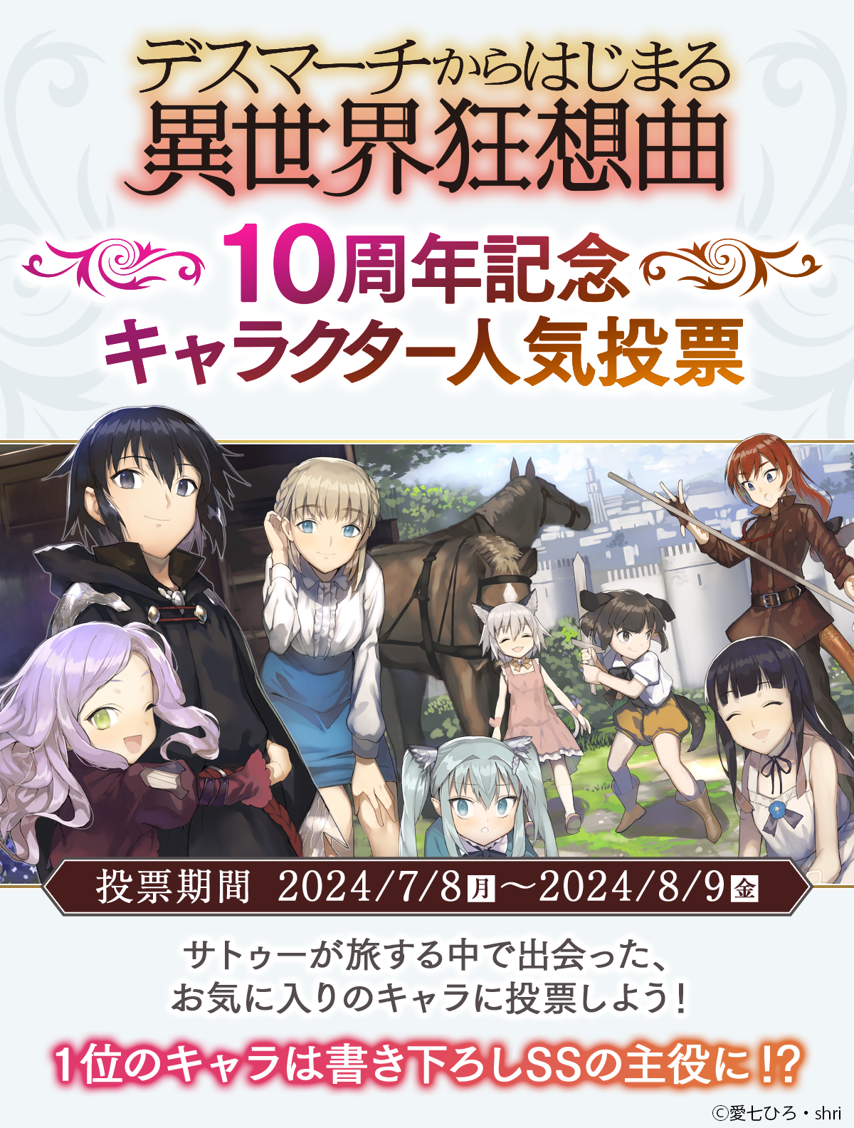 【デスマーチからはじまる 異世界狂想曲】10周年記念キャラクター人気投票